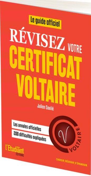 Couverture du livre « Révisez votre certificat voltaire ! » de Julien Soulie aux éditions L'etudiant