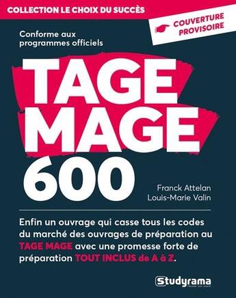 Couverture du livre « Tage mage 600 » de Attelan Franck aux éditions Studyrama