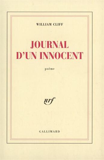 Couverture du livre « Journal d'un innocent » de William Cliff aux éditions Gallimard