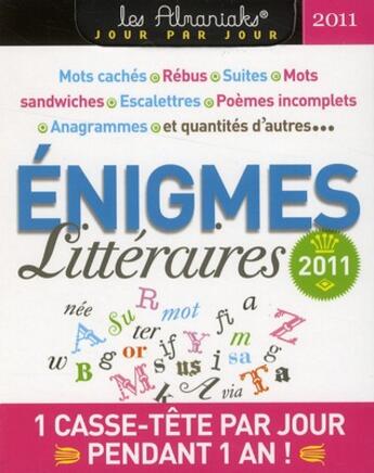 Couverture du livre « Énigmes littéraires (édition 2011) » de  aux éditions Editions 365