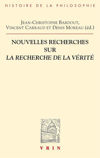 Couverture du livre « Nouvelles recherches sur la recherche de la vérité » de  aux éditions Vrin