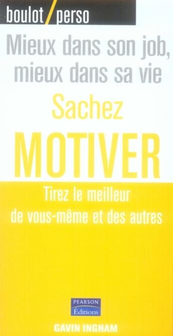 Couverture du livre « Sacher motiver » de  aux éditions Pearson