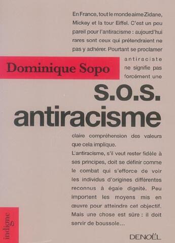 Couverture du livre « SOS Antiracisme » de Dominique Sopo aux éditions Denoel