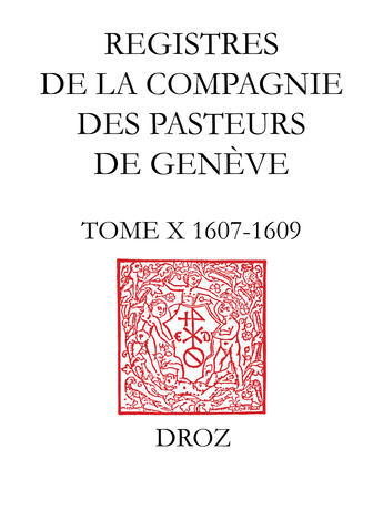 Couverture du livre « Registres de la compagnie des pasteurs de geneve » de  aux éditions Librairie Droz