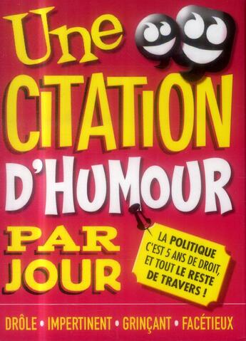 Couverture du livre « Une citation d'humour par jour (édition 2015) » de  aux éditions Hugo Image