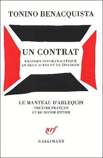 Couverture du livre « Un contrat » de Tonino Benacquista aux éditions Gallimard