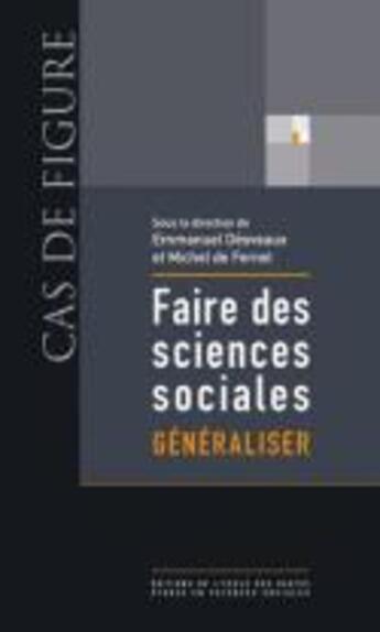 Couverture du livre « Faire des sciences sociales t.3 ; généraliser » de  aux éditions Ehess