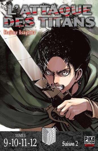 Couverture du livre « L'attaque des titans : coffret Intégrale vol.3 : Tomes 9 à 12 » de Hajime Isayama aux éditions Pika