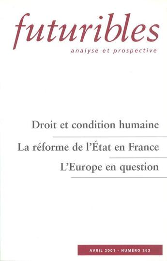 Couverture du livre « DROIT ET CONDITION HUMAINE » de Rouban/Blanc/Majster aux éditions Futuribles