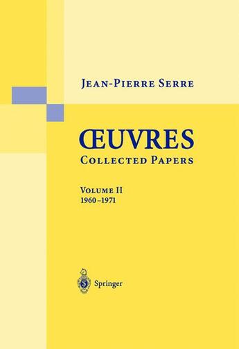 Couverture du livre « Oeuvres t.2 ; 1960-1971 » de Jean-Pierre Serre aux éditions Springer Verlag