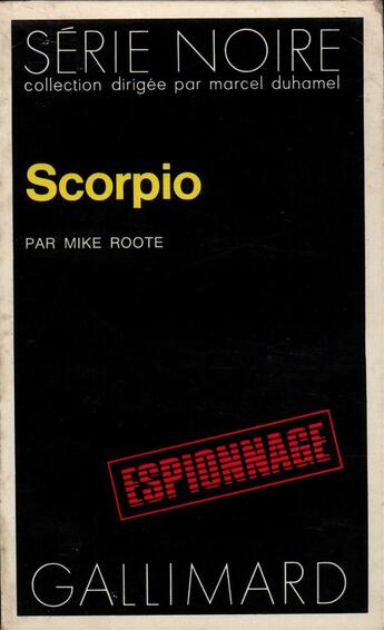 Couverture du livre « Scorpio » de Roote Mike aux éditions Gallimard