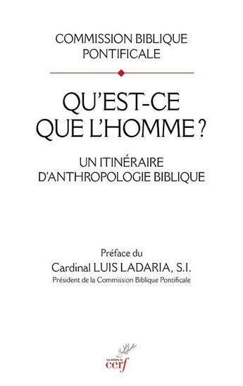 Couverture du livre « Qu'est-ce que l'homme ? un itinéraire d'anthropologie biblique » de  aux éditions Cerf