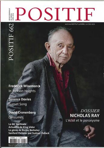 Couverture du livre « Positif n 662 nicholas ray avril 2016 » de  aux éditions Revue Positif