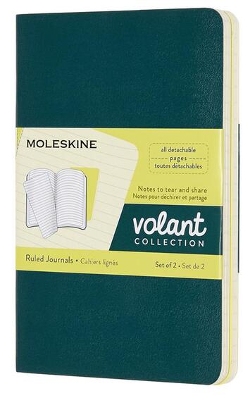 Couverture du livre « Cahier volant poche ligné vert-citron 2 exemplaires » de  aux éditions Moleskine