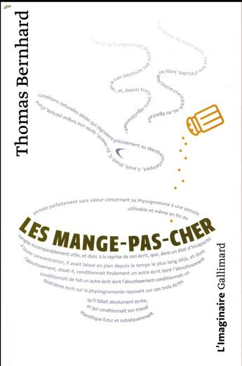 Couverture du livre « Les mange-pas-cher » de Thomas Bernhard aux éditions Gallimard