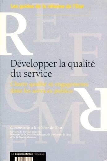 Couverture du livre « Développer la qualité du service » de  aux éditions Documentation Francaise