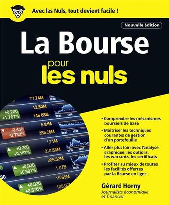 Couverture du livre « La bourse pour les nuls (4e édition) » de Gerard Horny aux éditions First