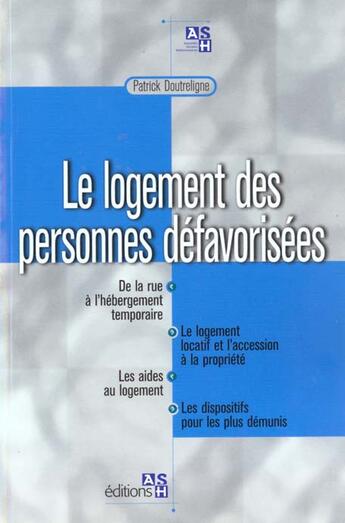 Couverture du livre « Logement des pers.defavo » de Doutreligne aux éditions Ash