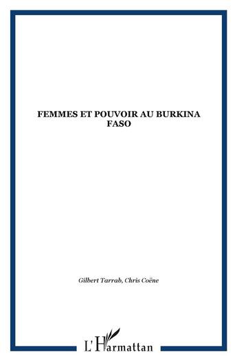 Couverture du livre « Femmes et pouvoir au burkina faso » de  aux éditions L'harmattan