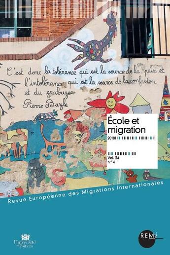 Couverture du livre « Ecole et migration - volume 34 tome 4 » de  aux éditions Universite De Poitiers