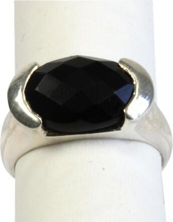 Couverture du livre « Bague argent onyx noir facette - taille 52 » de  aux éditions Dg-exodif