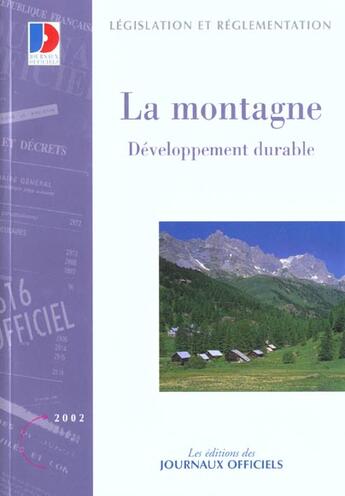 Couverture du livre « La montagne t.3 ; developpement durable » de  aux éditions Documentation Francaise