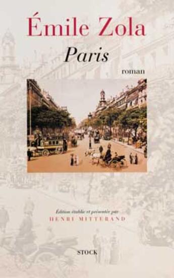 Couverture du livre « Paris Tome 1 » de Émile Zola aux éditions Stock