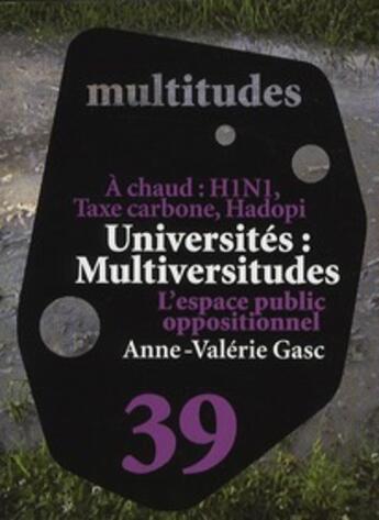 Couverture du livre « Université : multidiversités ; l'espace public oppositionnel » de  aux éditions Amsterdam