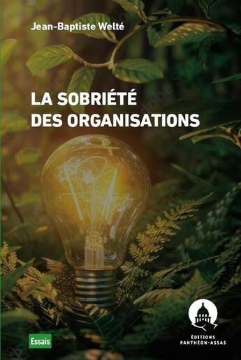 Couverture du livre « La sobriété des organisations » de Jean-Baptiste Welte aux éditions Pantheon-assas