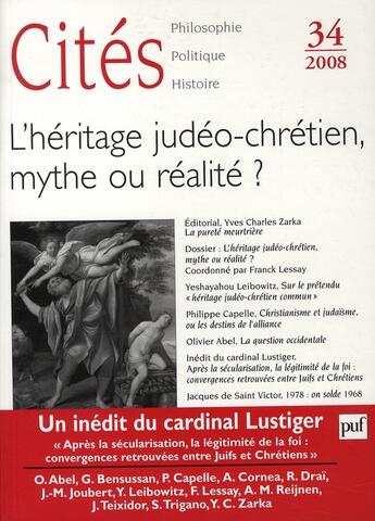 Couverture du livre « L'héritage judéo-chrétien, mythe ou réalité ? » de  aux éditions Puf