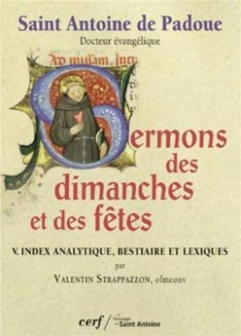 Couverture du livre « Sermons des dimanches et des fetes, 5 » de Antoine De Padoue aux éditions Cerf