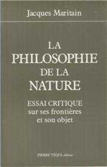 Couverture du livre « La philosophie de la nature » de  aux éditions Tequi