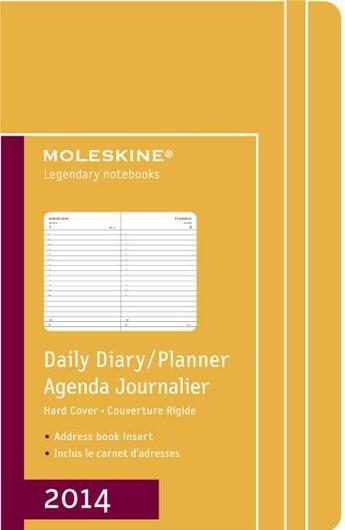 Couverture du livre « Agenda journalier 2014 poche jaune orangé couverture rigide » de Moleskine aux éditions Moleskine Papet
