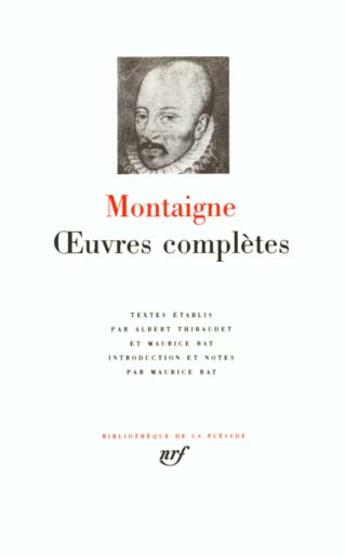 Couverture du livre « Oeuvres complètes » de Michel De Montaigne aux éditions Gallimard