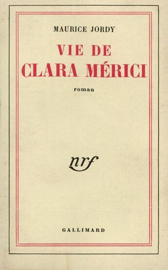 Couverture du livre « Vie De Clara Merici » de Jordy M aux éditions Gallimard