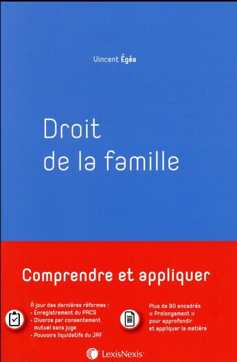 Couverture du livre « Droit de la famille » de Vincent Egea aux éditions Lexisnexis