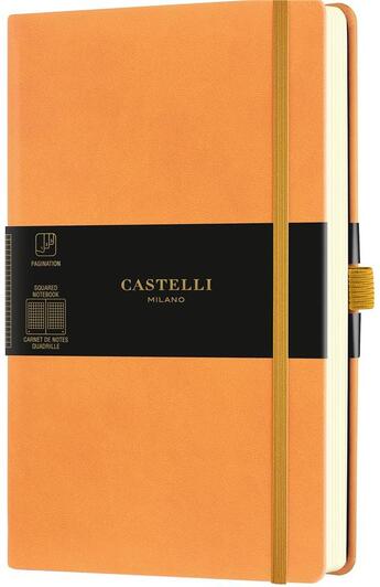 Couverture du livre « Carnet aquarela grand format quadrille orange clementine » de Castelli aux éditions Castelli Milano