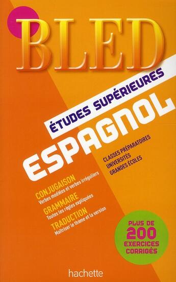Couverture du livre « Bled : espagnol ; classe prépas » de Pierre Gerboin aux éditions Hachette Education