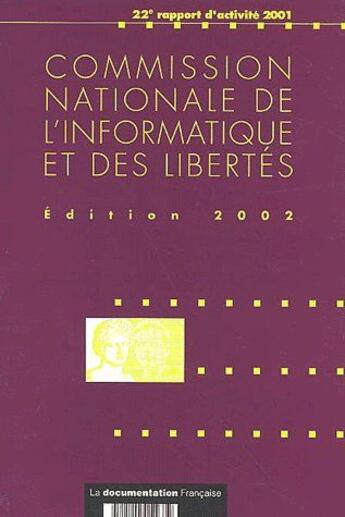 Couverture du livre « Commission nationale de l'informatique et des libertés (édition 2002) » de  aux éditions Documentation Francaise