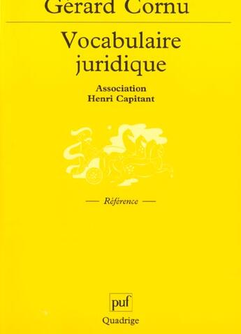 Couverture du livre « Vocabulaire juridique (3e édition) » de Gerard Cornu aux éditions Puf