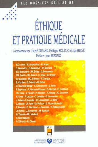 Couverture du livre « Ethique et pratique medicale » de Aphp aux éditions Doin