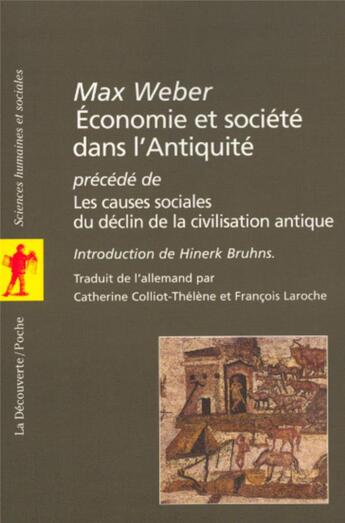 Couverture du livre « Economie et société dans l'antiquité » de Weber/Bruhns aux éditions La Decouverte