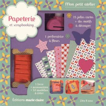 Couverture du livre « Coffret kids ; papeterie et scrapbooking » de Karine Thiboult aux éditions Marie-claire