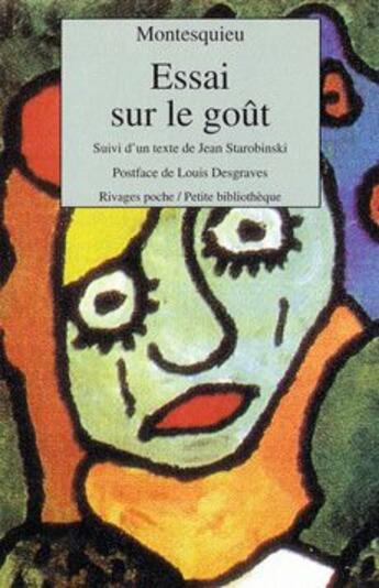 Couverture du livre « Essai sur le goût » de Montesquieu aux éditions Rivages