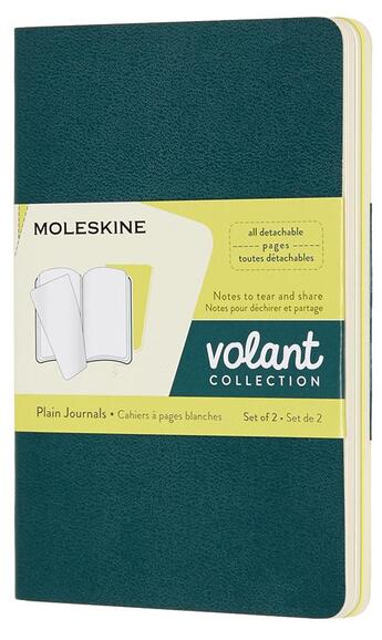 Couverture du livre « Cahier volant poche blanc vert-citron 2 exemplaires » de  aux éditions Moleskine