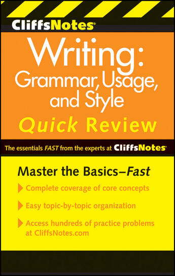 Couverture du livre « CliffsNotes Writing: Grammar, Usage, and Style Quick Review, 3rd Editi » de Eggenschwiler Jean aux éditions Houghton Mifflin Harcourt