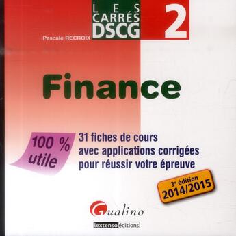 Couverture du livre « Carres dscg 2 finance - 3eme edition » de Recroix P. aux éditions Gualino