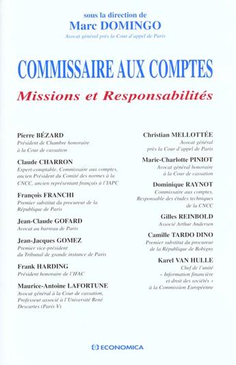 Couverture du livre « COMMISSAIRE AUX COMPTES (LE) » de Domingo/Marc aux éditions Economica