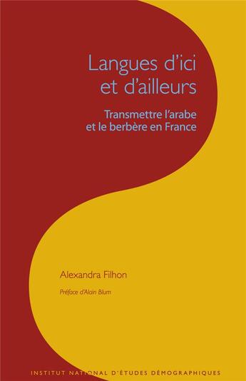 Couverture du livre « Langues d'ici et dailleurs » de Alexandra Filhon aux éditions Ined