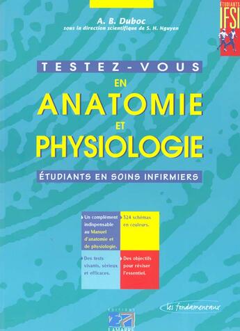 Couverture du livre « Testez vous en anat physio » de Duboc aux éditions Lamarre